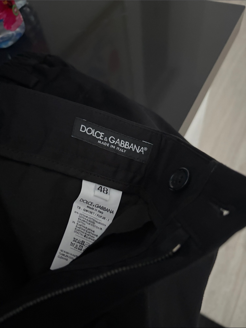 Dolce & Gabbana Black Men's Trousers with Signature Label